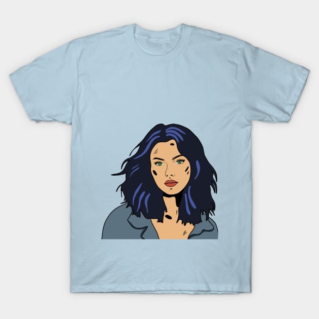Comic Girl Retro Vintage Style T-Shirt by Popa Ionela